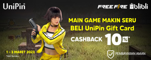 Main Game Makin Seru dengan Beli Voucher UniPin - Promo Cashback 10% Voucher UniPin di 3.3 Blibli 2023